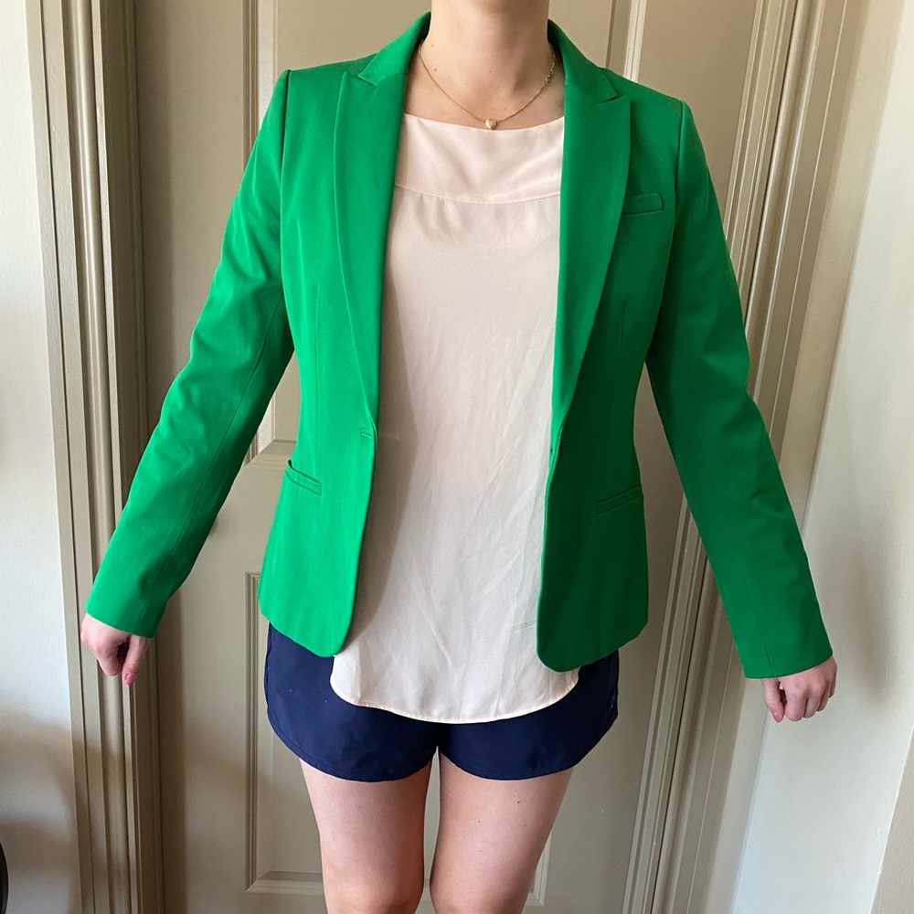 Green blazer from Banana Republic